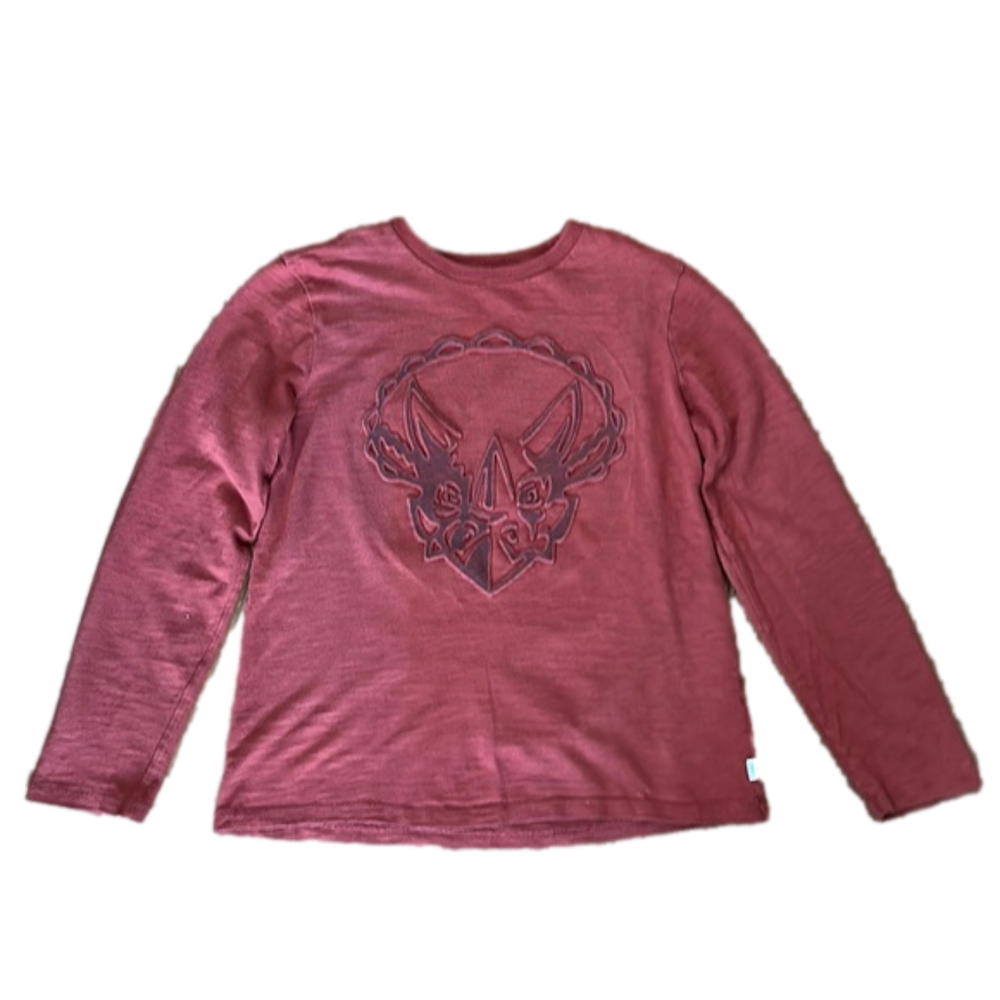 Gap Boys Dinosaur T-shirt long sleeve shirt red triceratops Large